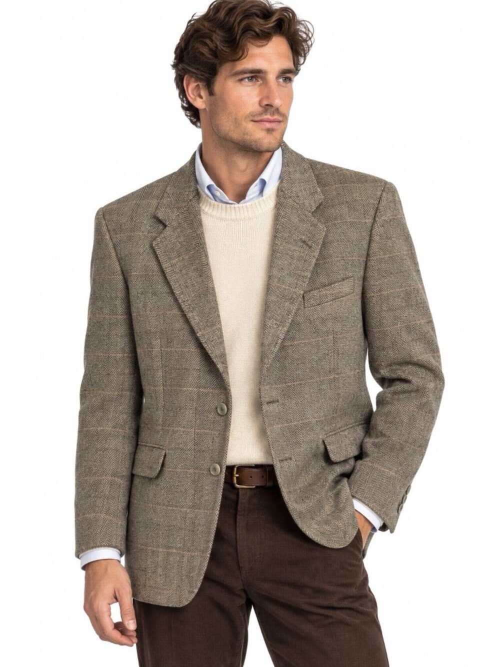 vintage STRATHMORE ANDERSON LITTLE jacket blazer beige 38R wool tweed heritage